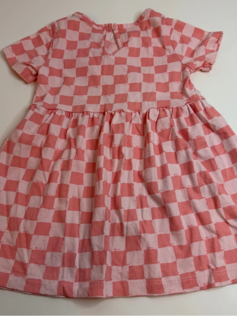 Carter's Pink Checkerboard Short Sleeve Cotton Dress